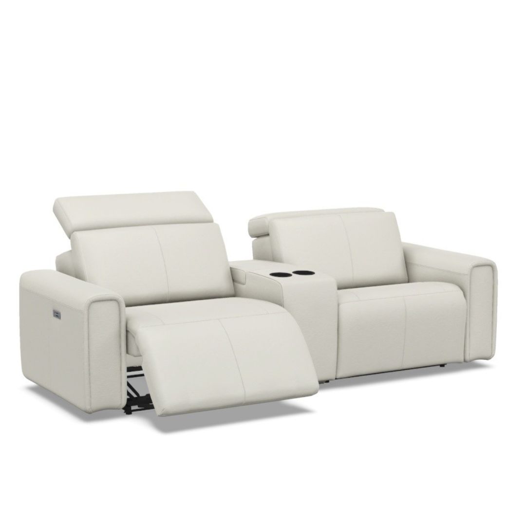 Elran 3099 w/ Console-Customizable Pop-Up Headrest Reclining Sofa