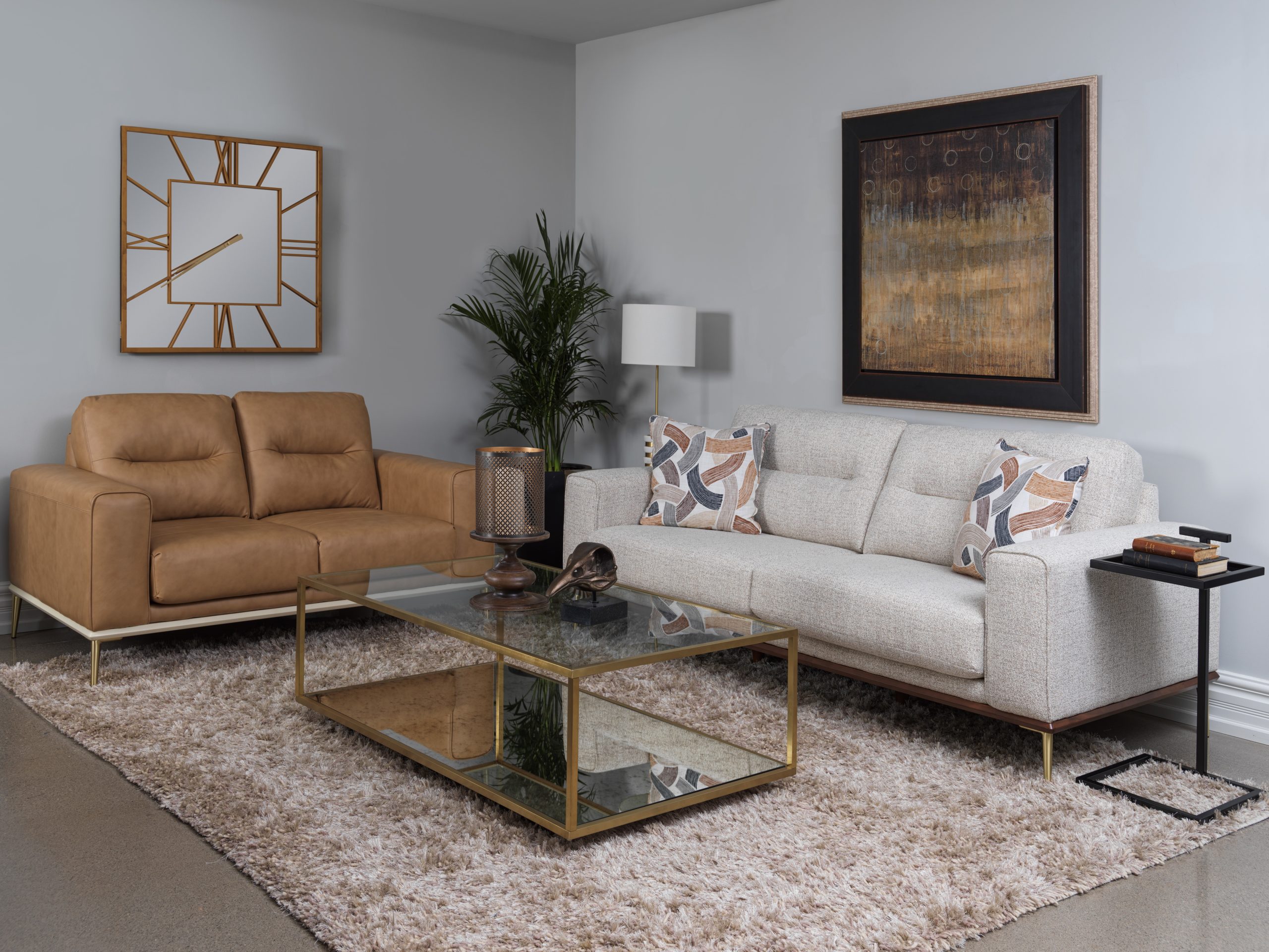 Decor Rest 2030 - Customizable Mid Century Leather Sofa | Room