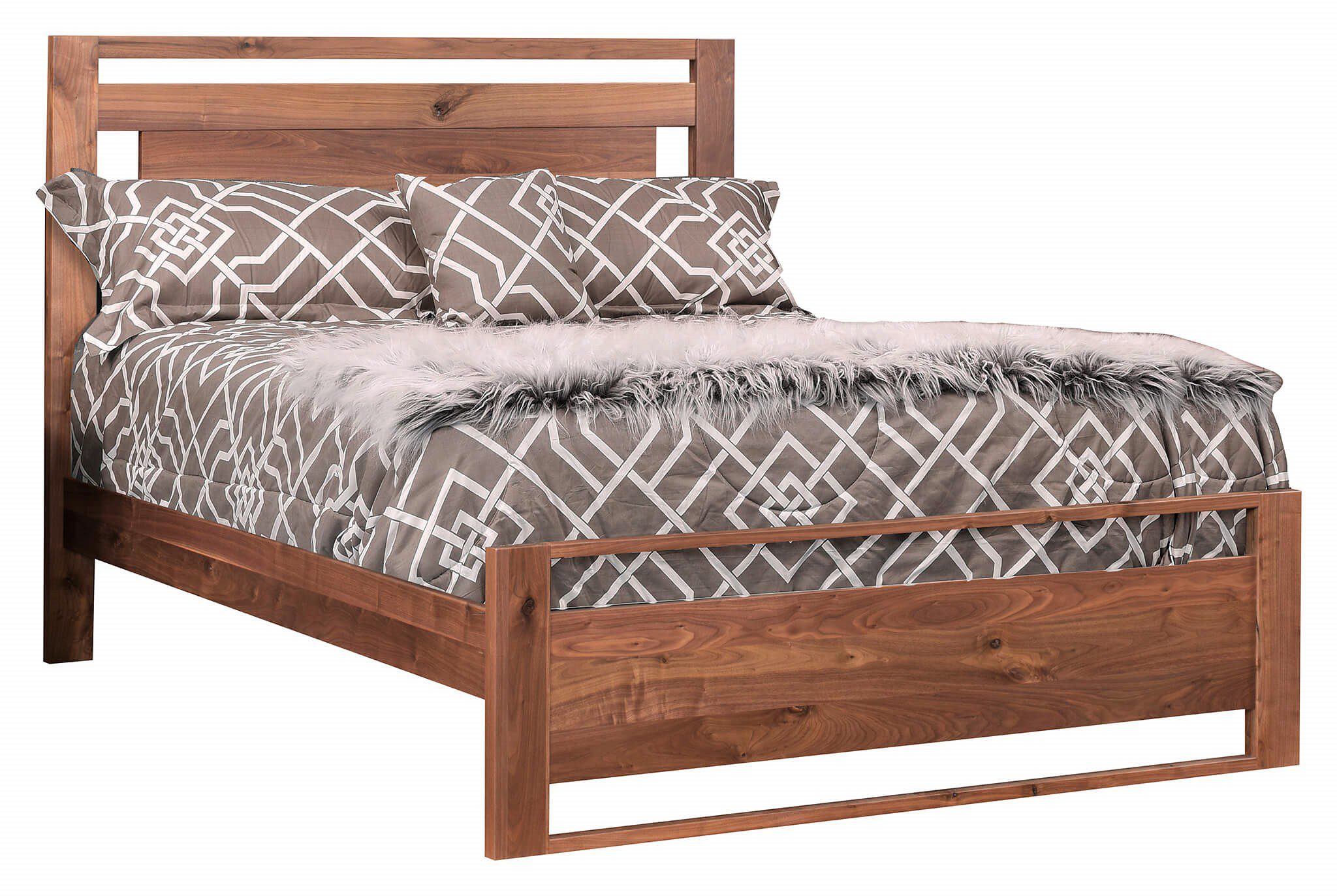 Odessa Knotty Walnut Collection - Customizable Amish Bedroom - Image 2