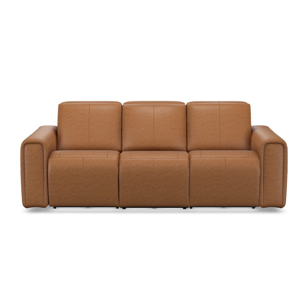 Elran 3099 - Customizable Leather Pop-Up Headrest Reclining Sofa