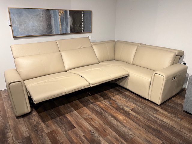 Elran Leather/Vinyl Power Reclining sectional - Image 2