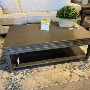 Solid wood and metal coffee table on clearance