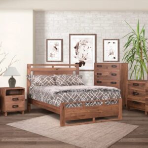 Odessa Knotty Walnut Collection - Customizable Amish Bedroom